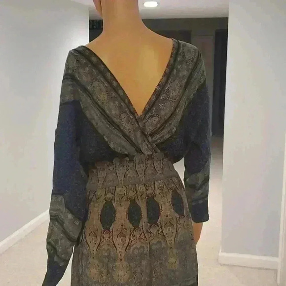 Free people reversible maxi greenish/ blue dress - Picture 16 of 16